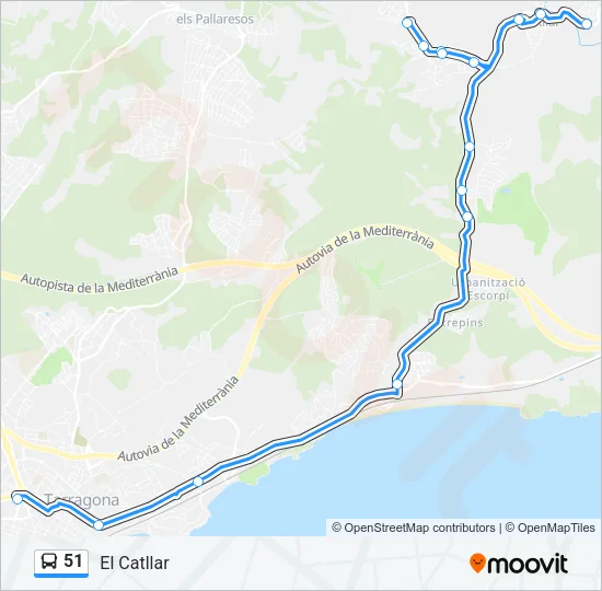 51 Bus Line Map