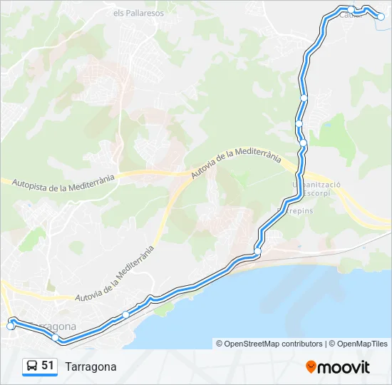 51 Bus Line Map