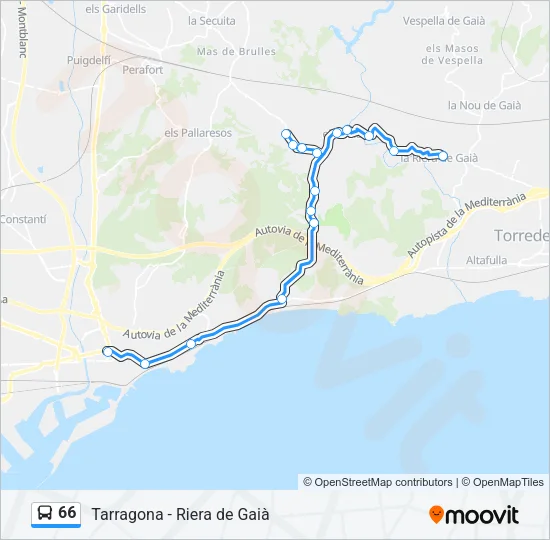 66 Bus Line Map