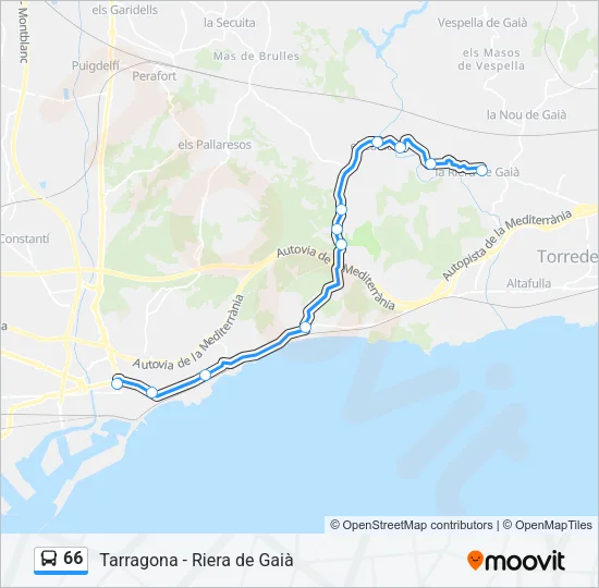 66 Bus Line Map