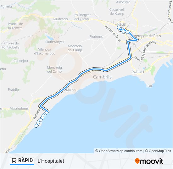 RÀPID Bus Line Map