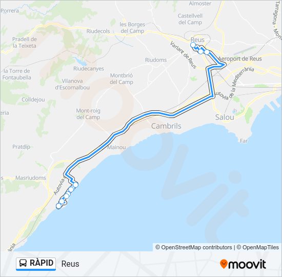 RÀPID Bus Line Map