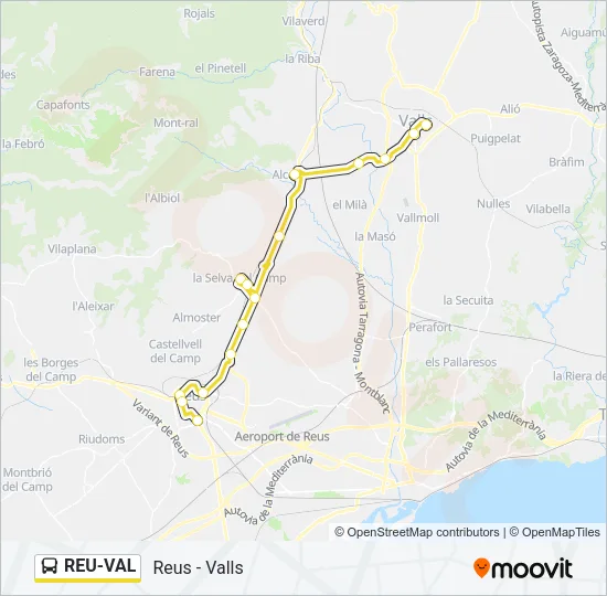 REU-VAL Bus Line Map