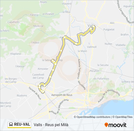 REU-VAL Bus Line Map