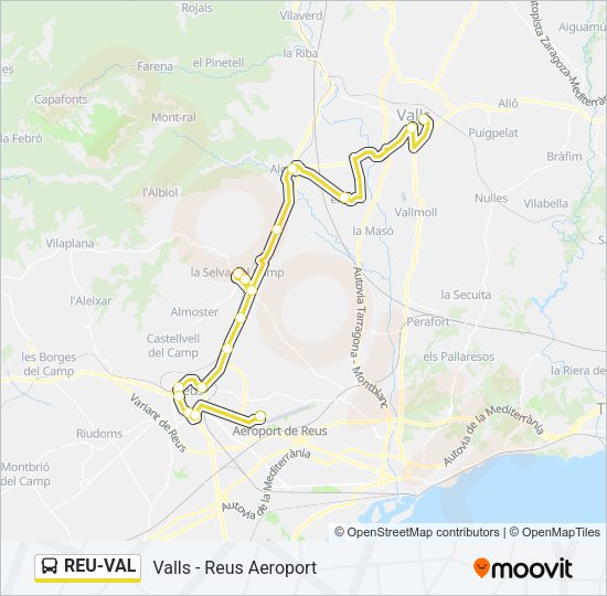 REU-VAL Bus Line Map