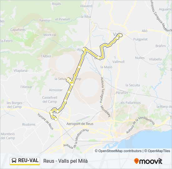 REU-VAL Bus Line Map