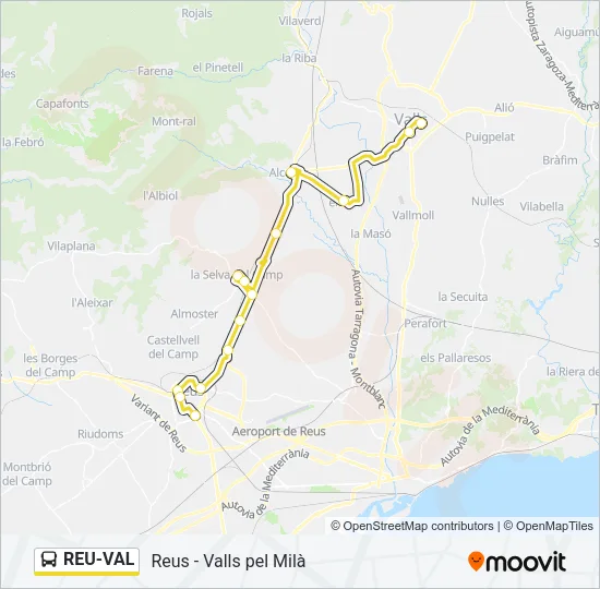 REU-VAL Bus Line Map