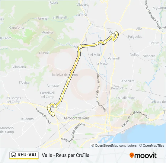 REU-VAL Bus Line Map