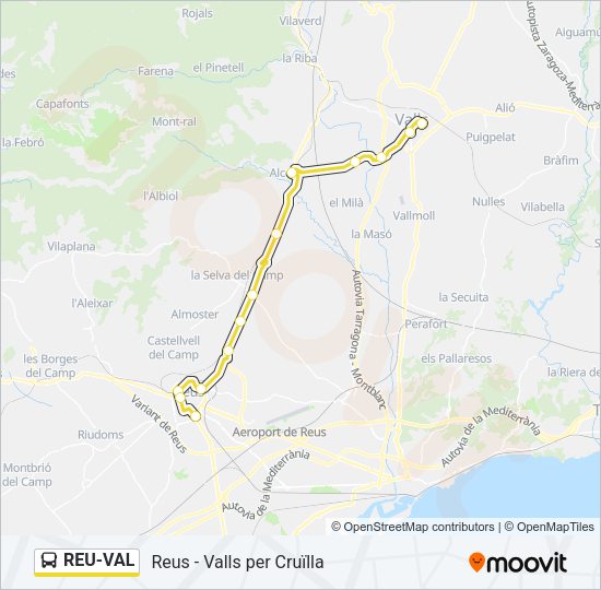 REU-VAL Bus Line Map