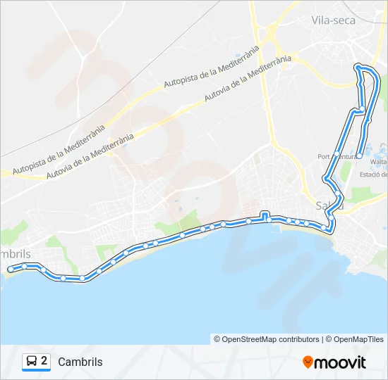 2 Bus Line Map