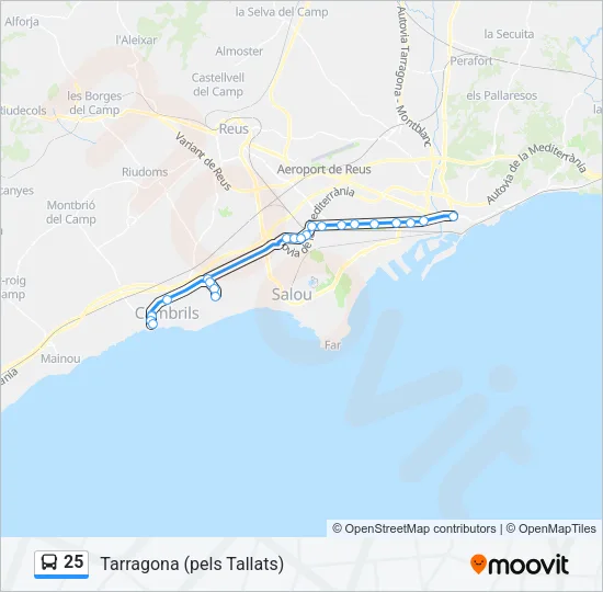 25 Bus Line Map