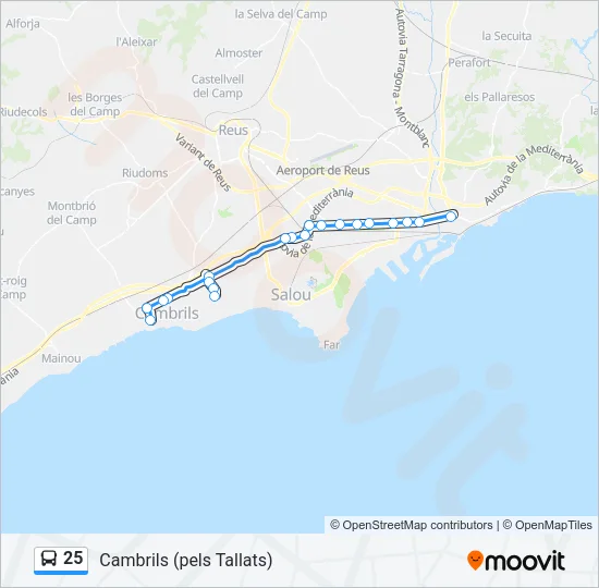 25 Bus Line Map