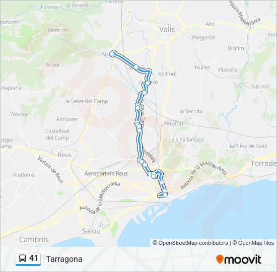 41 Bus Line Map