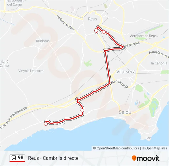 98 Bus Line Map