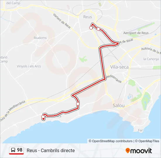 98 Bus Line Map