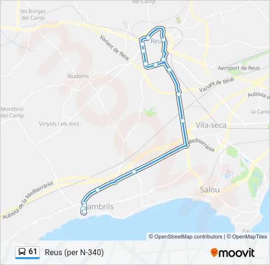 61 Bus Line Map
