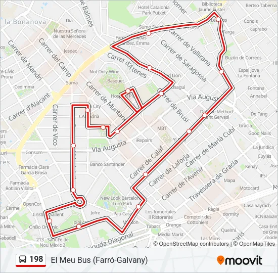 198 Bus Line Map