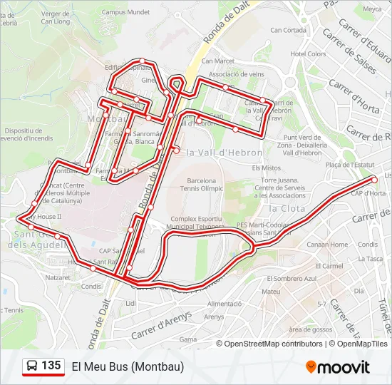 135 Bus Line Map
