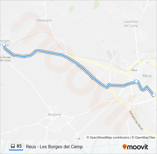 85 Bus Line Map
