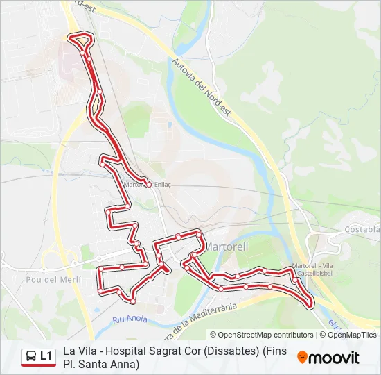 L1 Bus Line Map