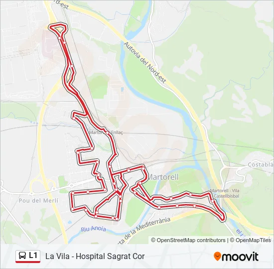 L1 Bus Line Map
