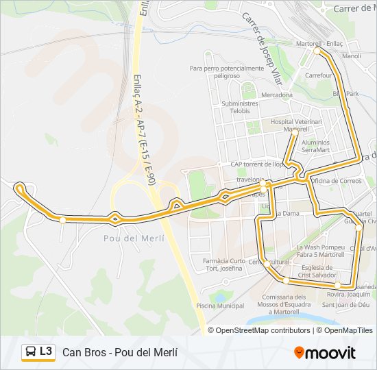 Mapa de L3 de autobús