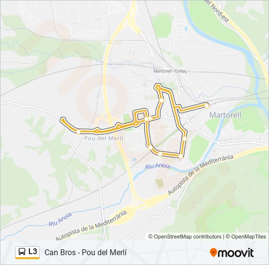 Mapa de L3 de autobús