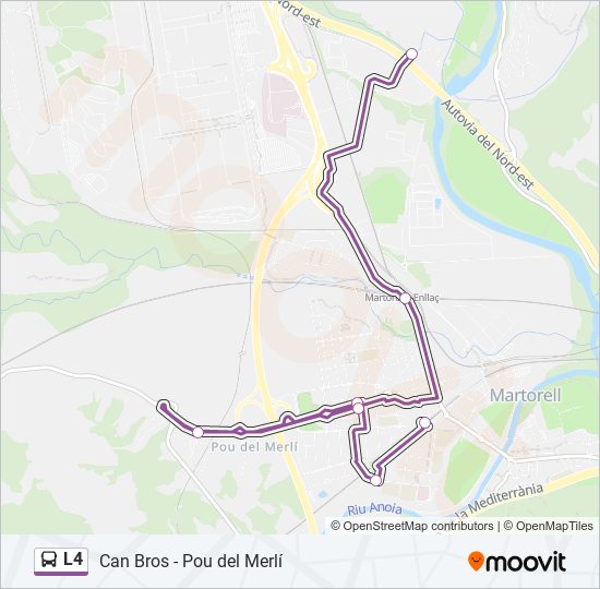Mapa de L4 de autobús