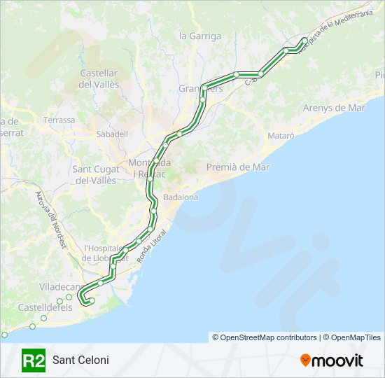 R2 Train Line Map