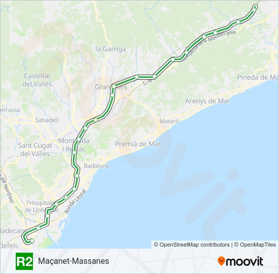 R2 Train Line Map