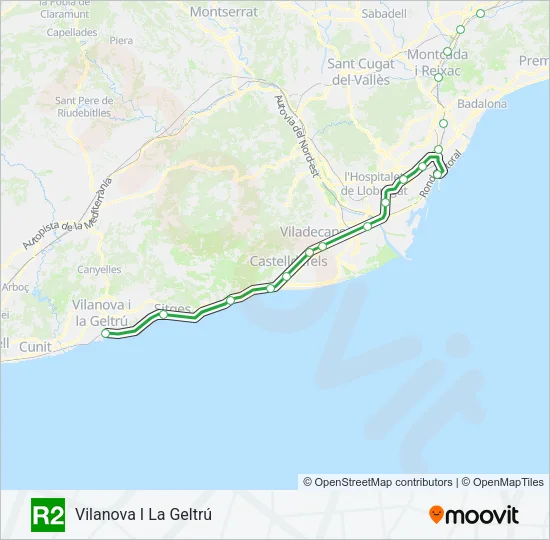R2 Train Line Map