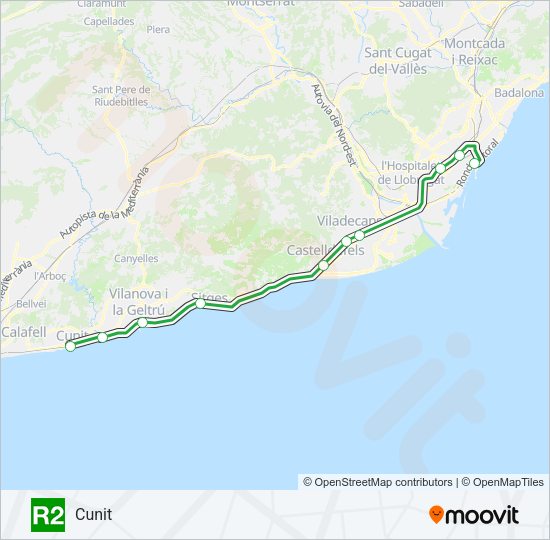 R2 Train Line Map
