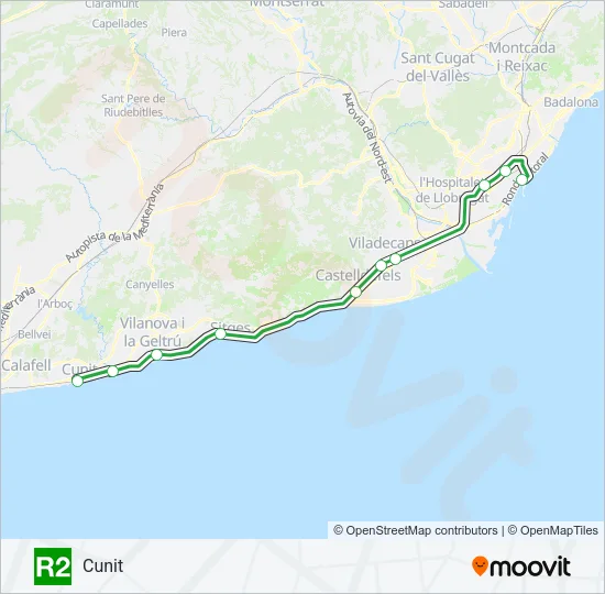 R2 Train Line Map