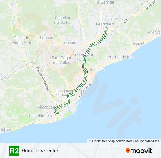 R2 Train Line Map