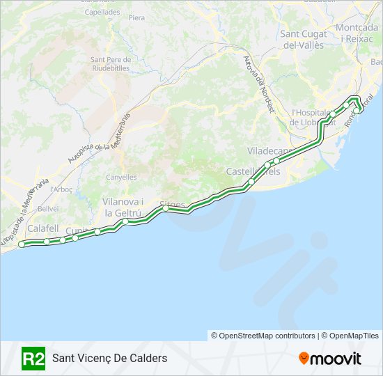 R2 Train Line Map