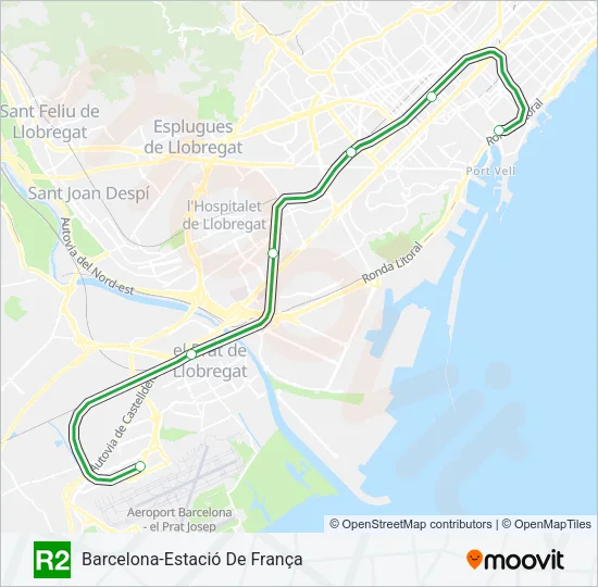 R2 Train Line Map