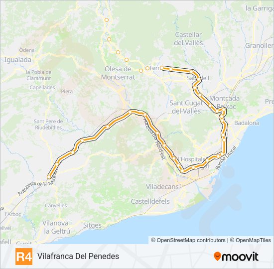 R4 Train Line Map