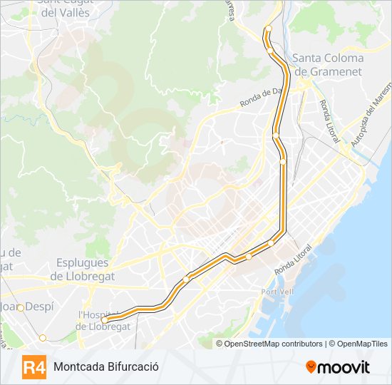R4 Train Line Map