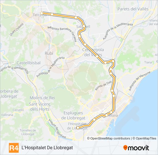 R4 Train Line Map