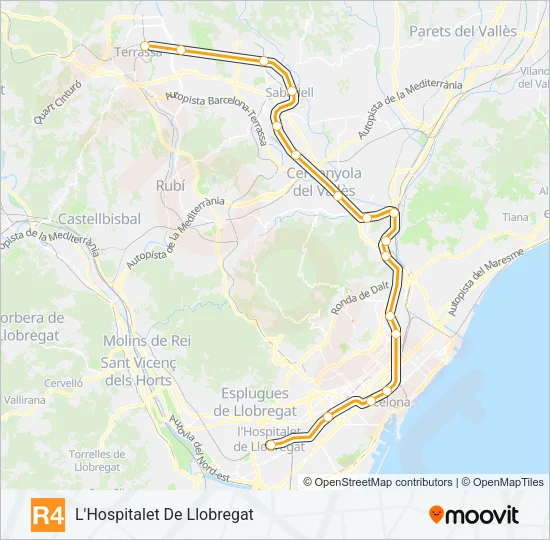 R4 Train Line Map
