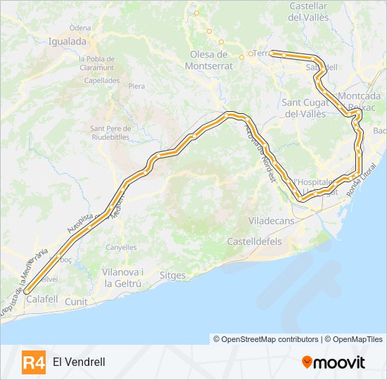 R4 Train Line Map