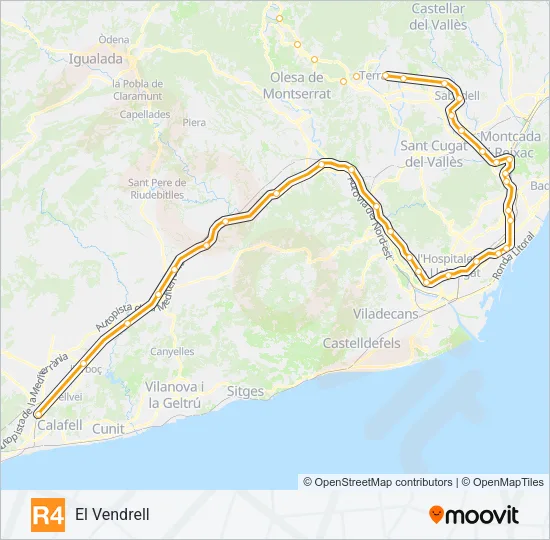 R4 Train Line Map