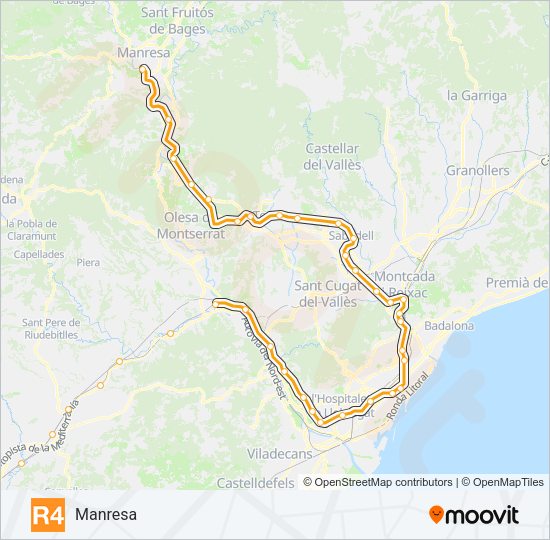 R4 Train Line Map