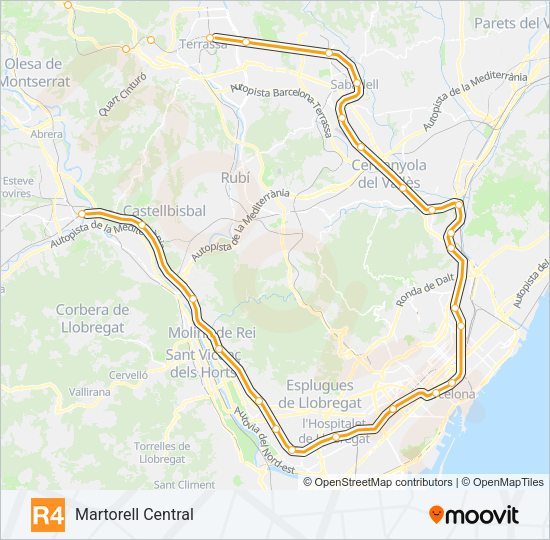 R4 Train Line Map