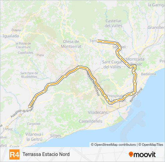 R4 Train Line Map