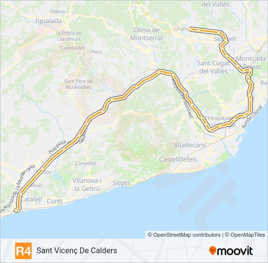 R4 Train Line Map