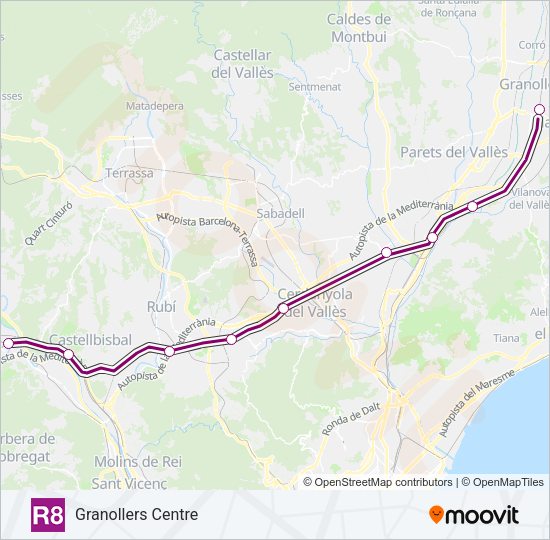 R8 Train Line Map