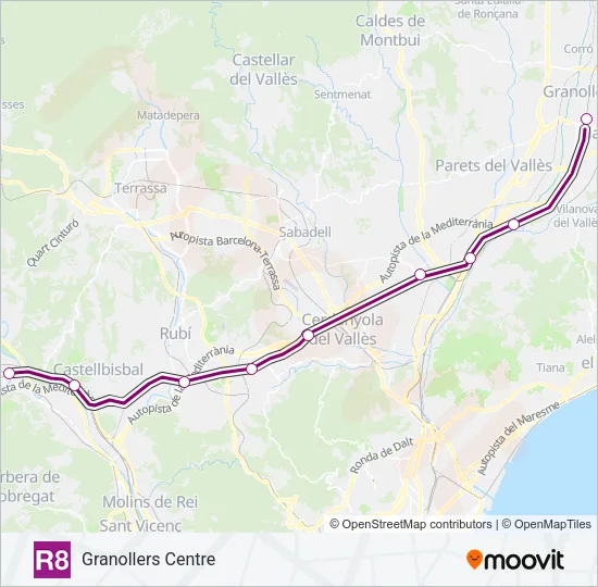 R8 Train Line Map