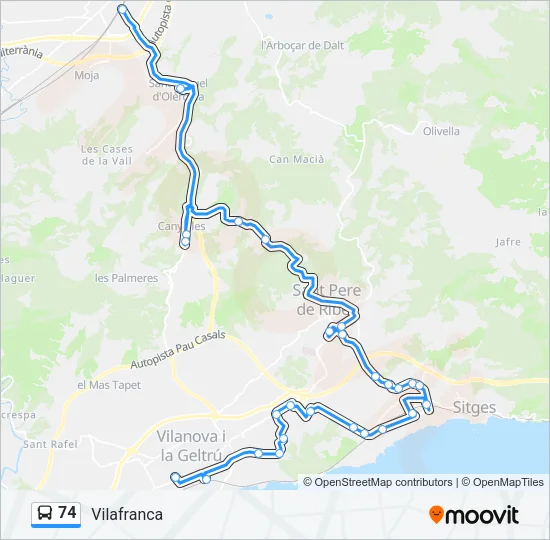 74 Bus Line Map