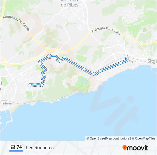 74 Bus Line Map